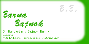 barna bajnok business card